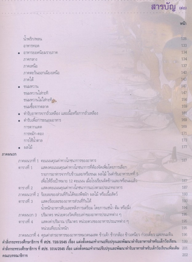 ตำรับอาหารสำหรับเด็กวัยเรียน ๕ ภูมิภาค ภาคเหนือ ภาคตะวันออกเฉียงเหนือ ภาคตะวันออก ภาคกลาง ภาคใต้