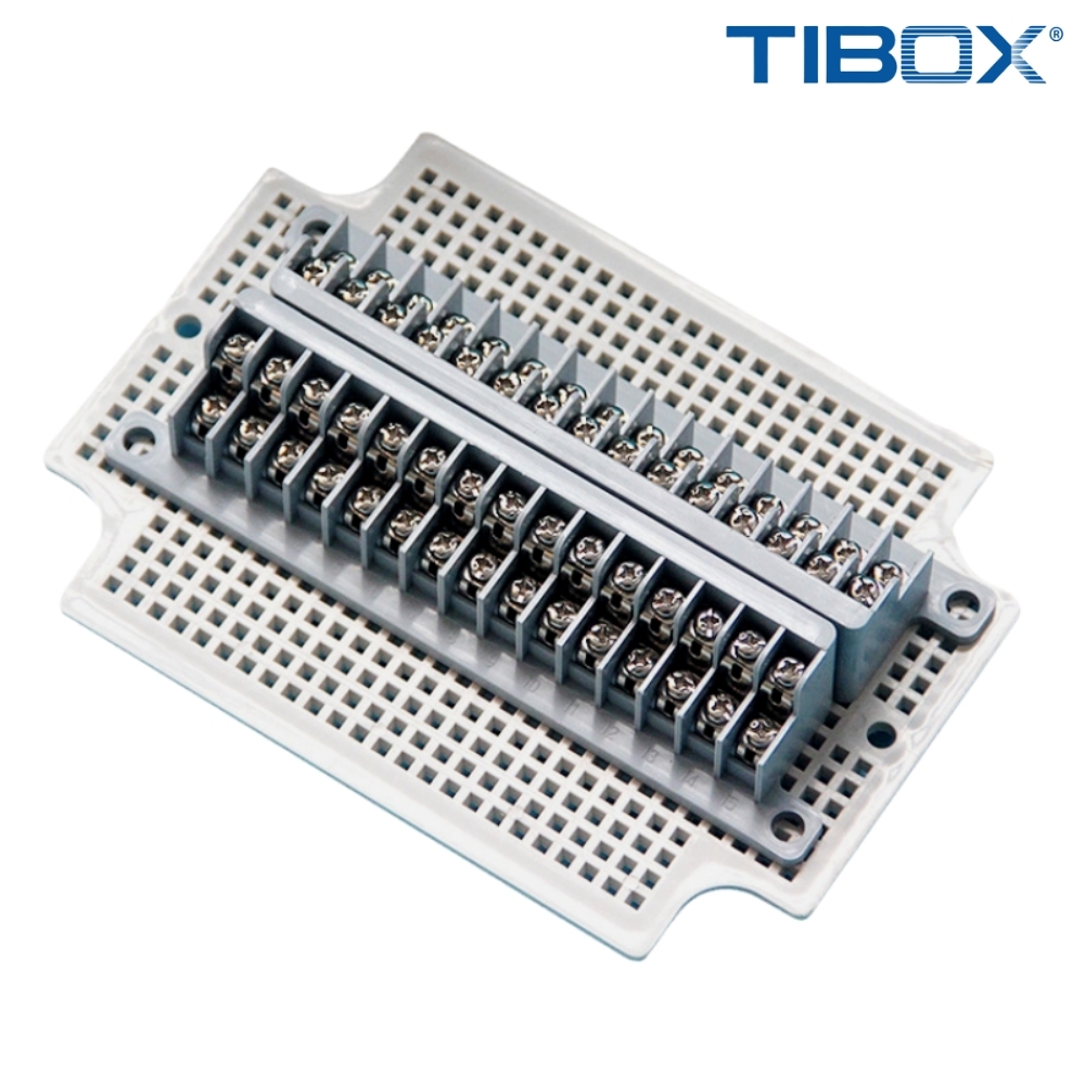 TIBOX TJ-30P-S กล่องพลาสติก พร้อมเทอร์มินอลบล็อก (Plastic Terminal Block Box IP66) 30Pole 10A Size : 200x150x100 mm.