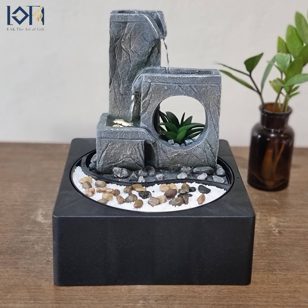 น้ำพุตั้งโต๊ะ รุ่นรหัสสินค้า1239017L-1 อ่างน้ำล้นตั้งโต๊ะตกแต่งบ้าน เสริมฮวงจุ้ยโชคลาภ ของขวัญ