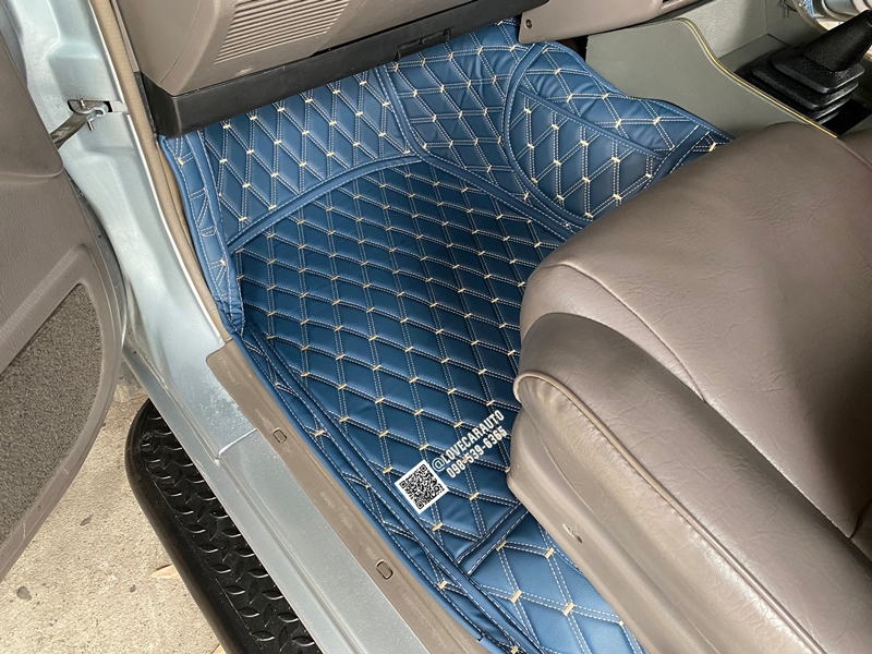 พรมปูพื้นรถยนต์ Isuzu TFR cab Vvipด้ายคู่ สีน้ำเงินด้ายทอง