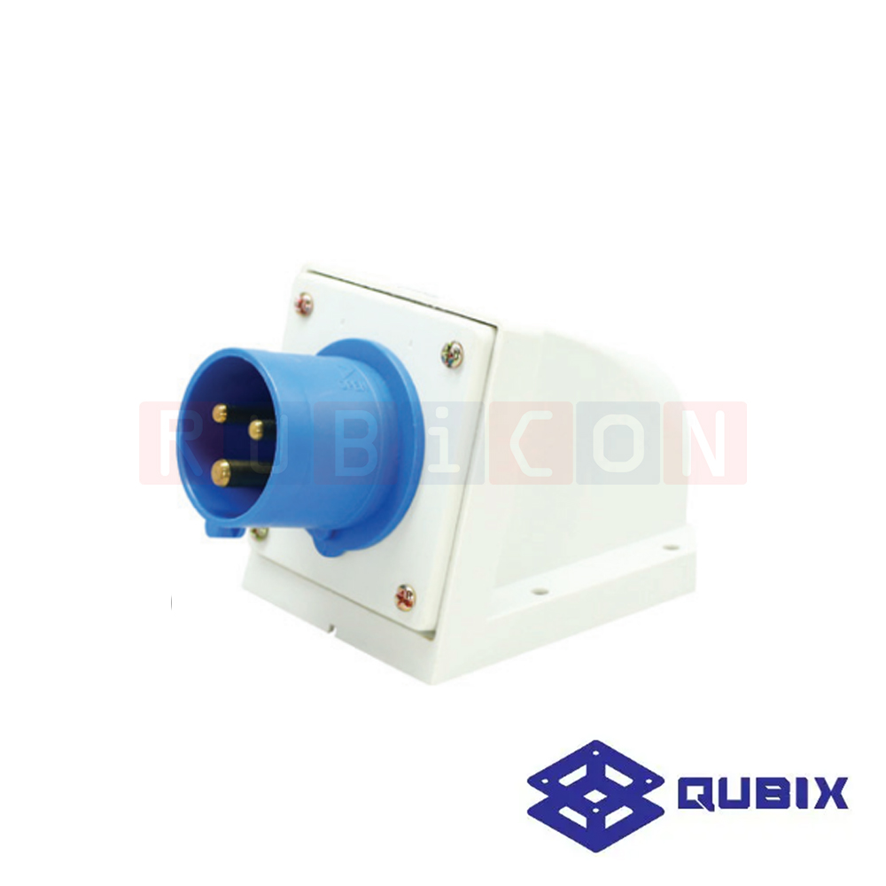 QUBIX AJ-P513 ปลั๊กพาวเวอร์ตัวผู้ลอย 3 ขา 2P+E 16A 220-240V 6H IP44