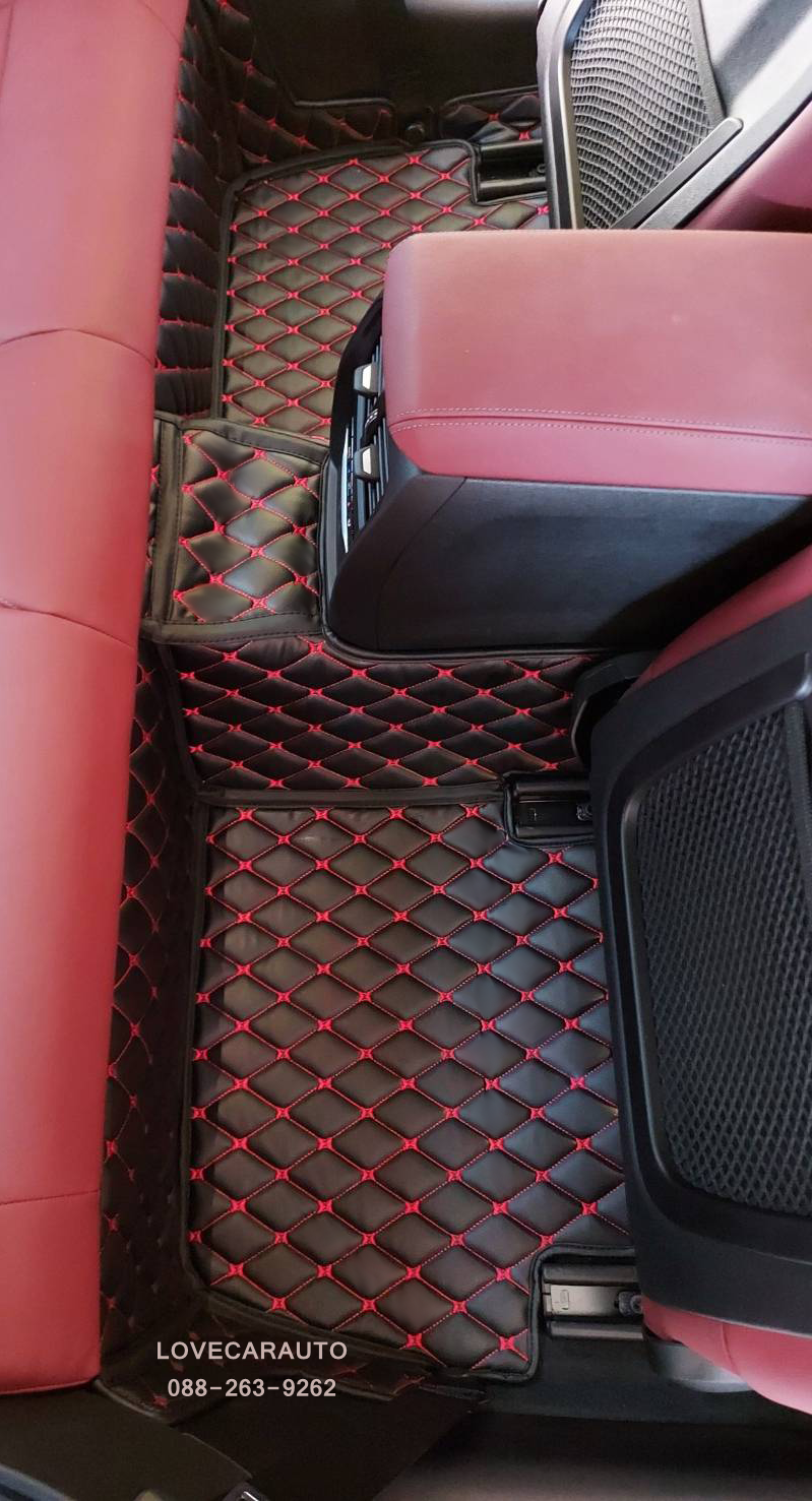 พรมปูพื้นรถยนต์ 6D BMW 430i 2022 สีดำด้ายแดง เต็มคัน