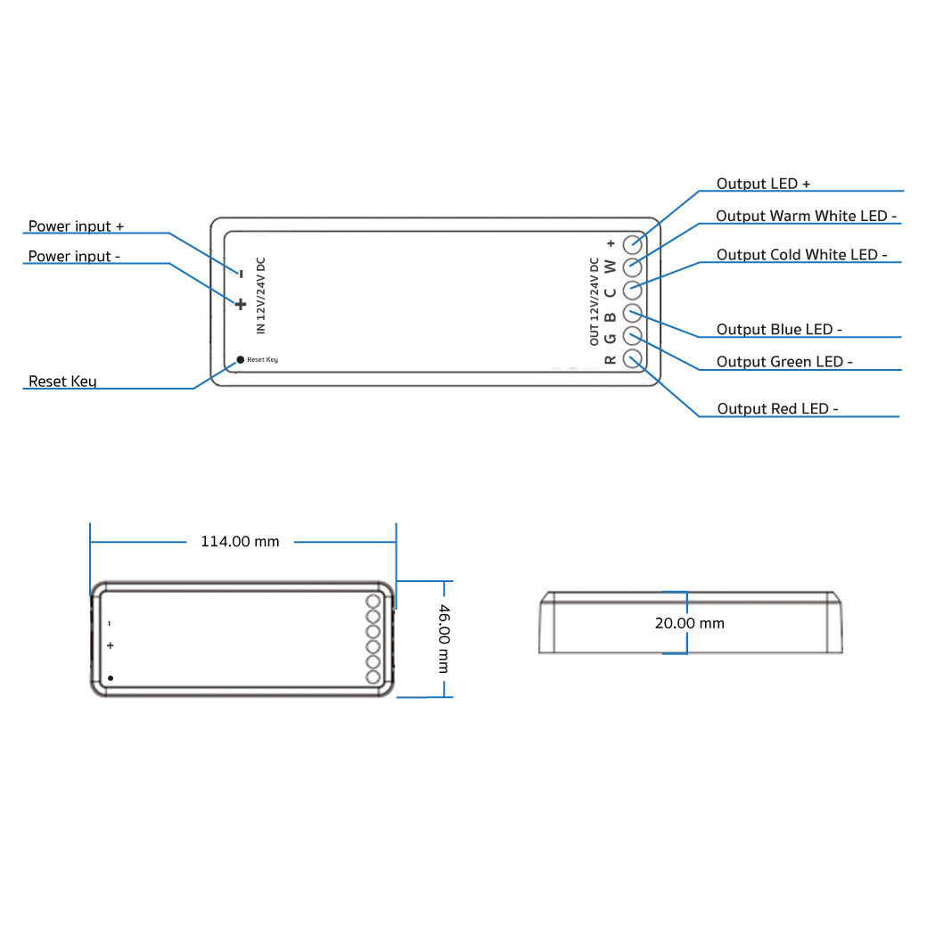 Wi-Fi Controller กล่องควบคุมไฟเส้นแบบ WiFi
