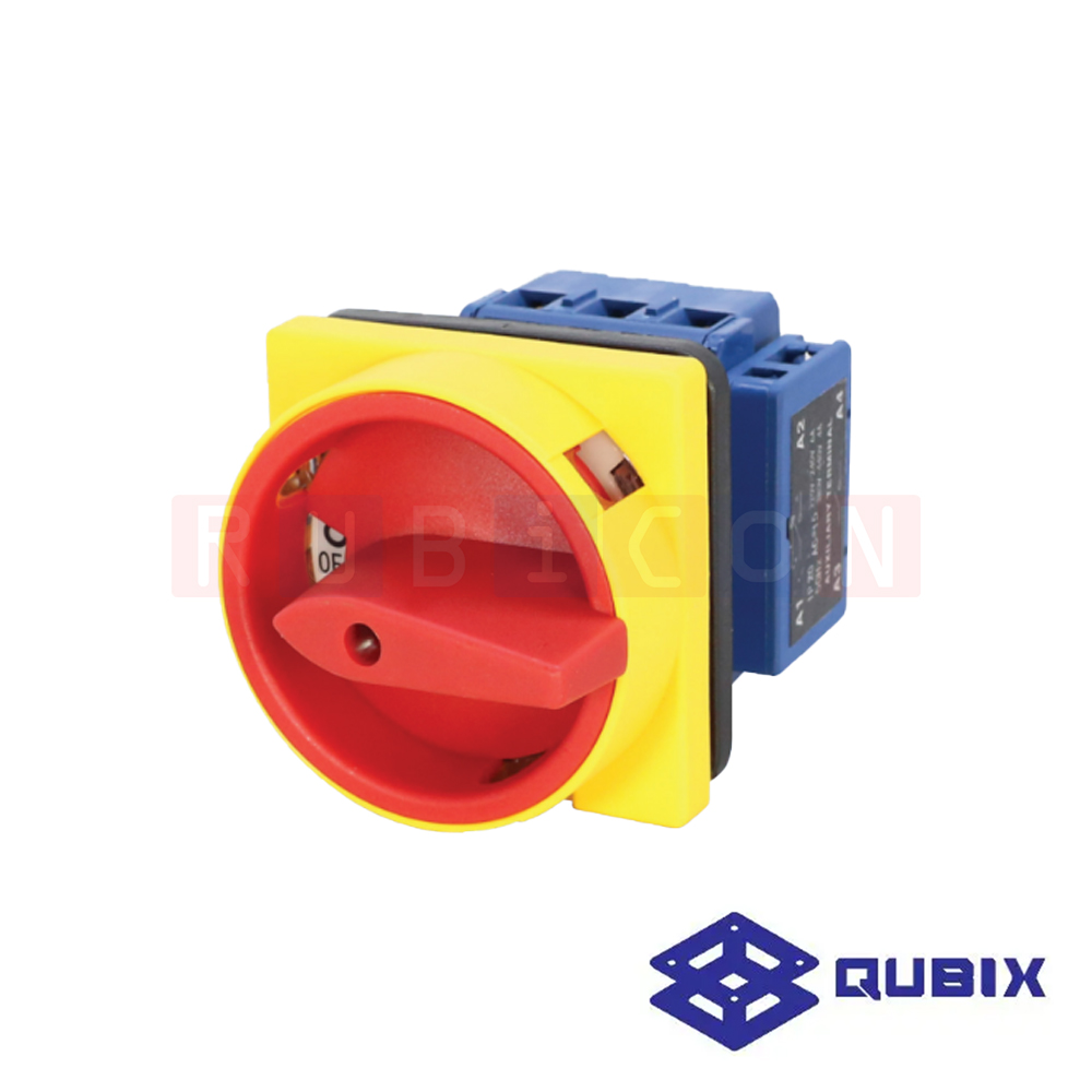 QUBIX SAA63-310010 เซฟตี้ สวิตช์ 3P 63A 11kW / 18.5kW ขนาด 64x64 mm. (SAFETY SWITCHES SAA-SERIES WITH PADLOCK)
