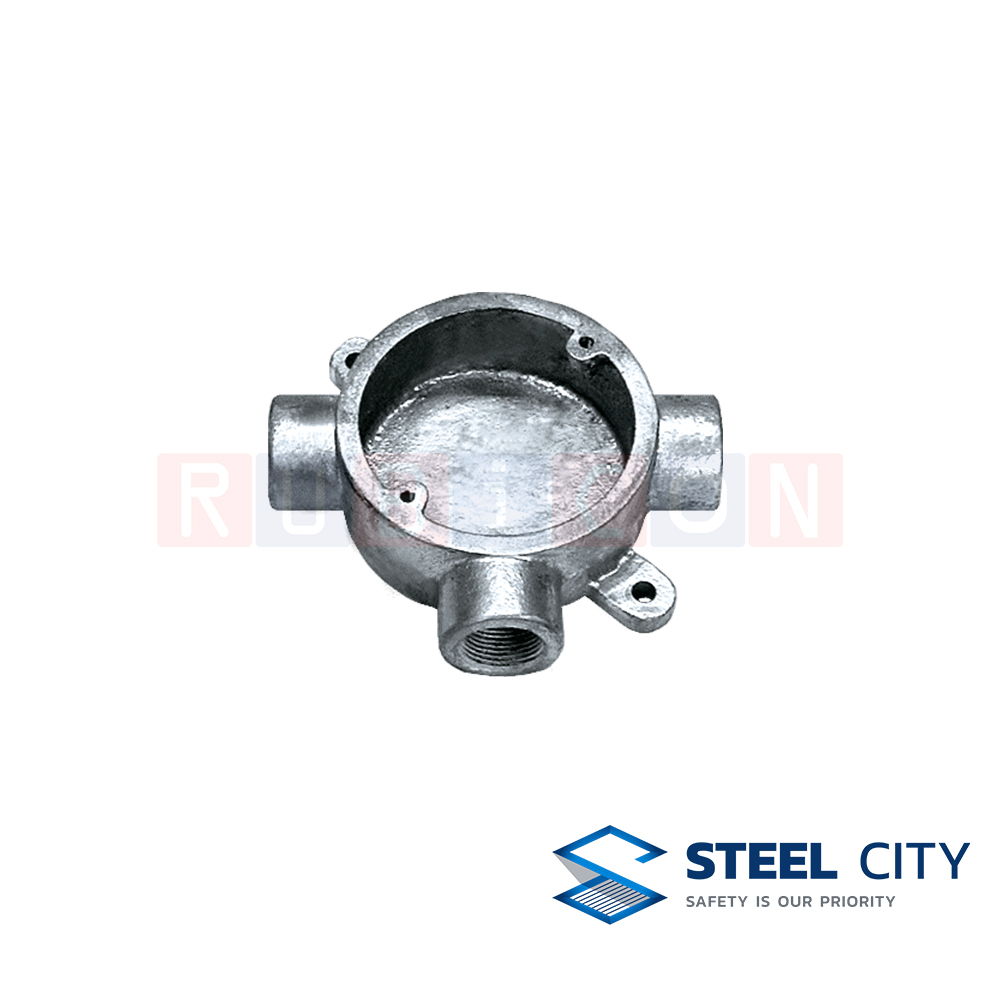STEEL CITY เซอร์คิลเลอร์บ๊อกซ์อาบสังกะสี 3 ทาง (HOT DIP GALVANIZED CIRCULAR BOXES)