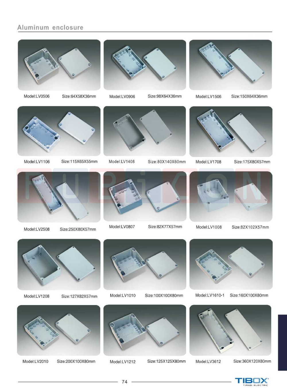 "TIBOX" LV3323-1 กล่องอลูมิเนียมพร้อม (Aluminum Enclosure IP66) Size : W230×H330×D120 mm.