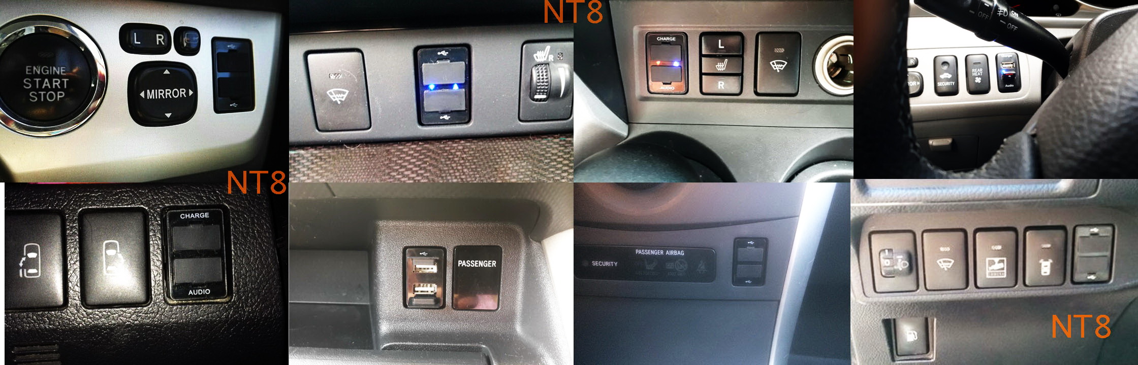 ช่อง USB Charger สำหรับ Toyota VIGO Fortuner Innova Commuter