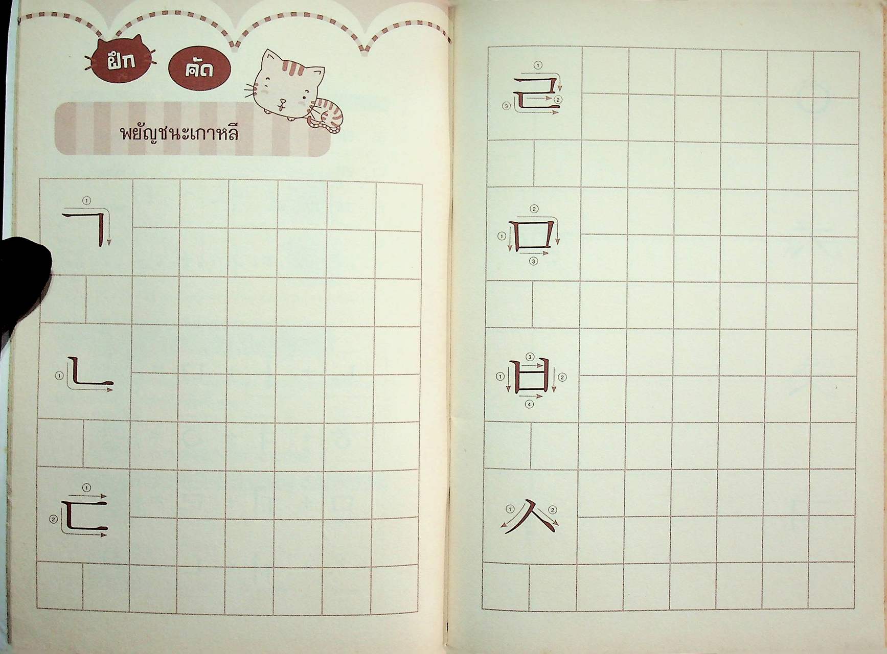 ตารางฝึกคัดอักษรเกาหลี