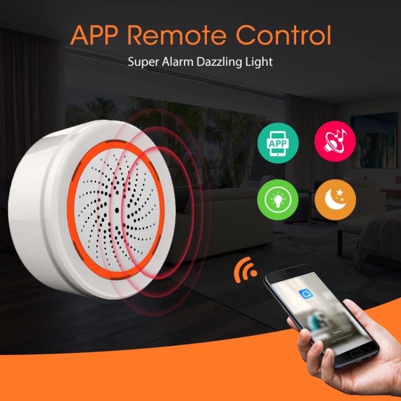 Smarthome Zigbee Siren Alarm 3in1 Security อุปกรณ์รักษาความปลอดภัยครบวงจรไร้สาย (แบบแยกชิ้น) สั่งงานผ่านแอพ