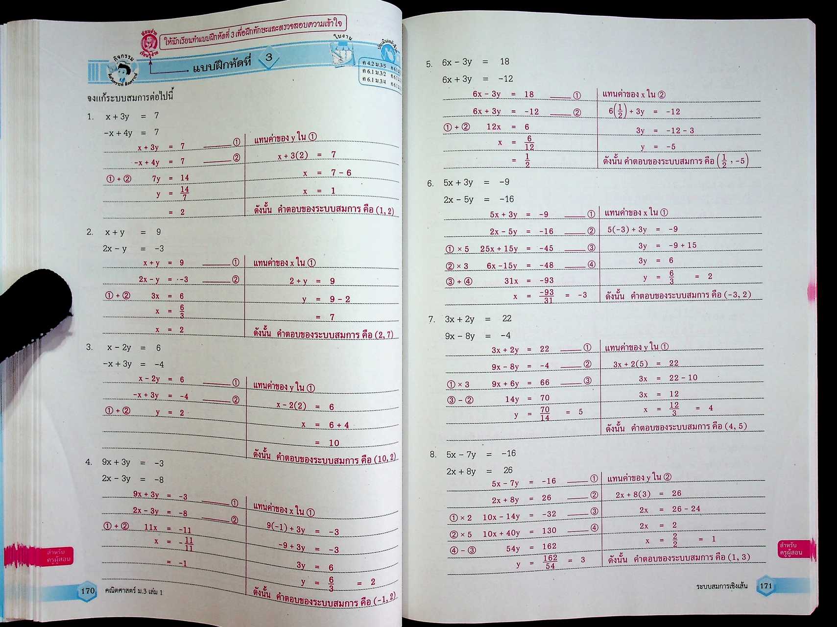 คู่มือครู ชุดกิจกรรมพัฒนาการคิด คณิตศาสตร์ ชั้นมัธยมศึกษาปีที่ 3 เล่ม 1