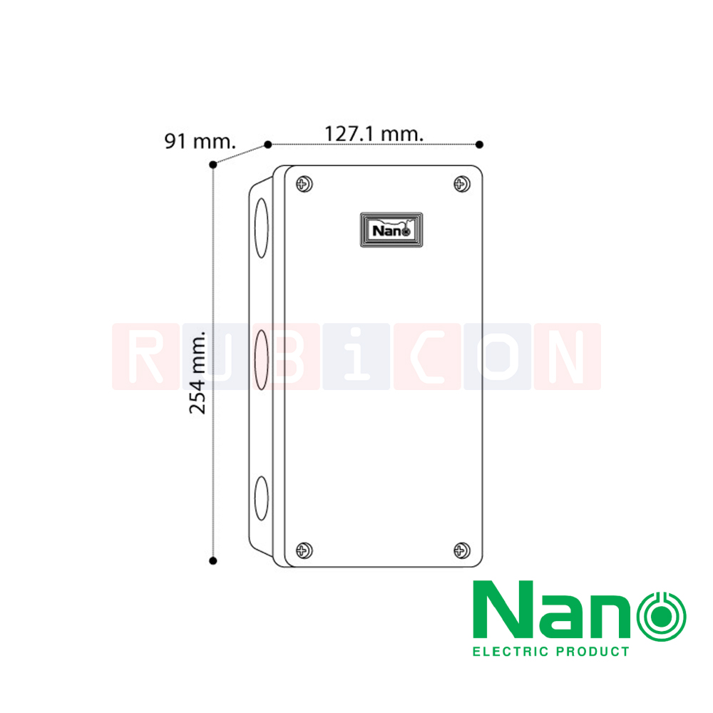 NANO-203W กล่องพลาสติกกันน้ำ สีขาว ขนาด 5x10x3.5” (127.10x254x91 mm.)