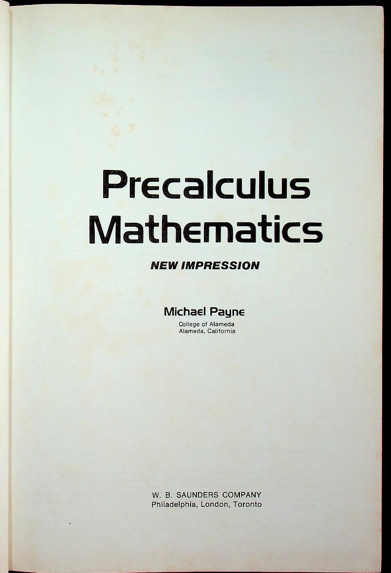 Precalculus Mathematics