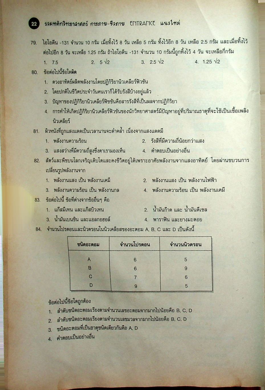 รวมหลักวิทยาศาสตร์กายภาพ-ชีวภาพ ENTRANCE (แนวใหม่) ม.4-5-6