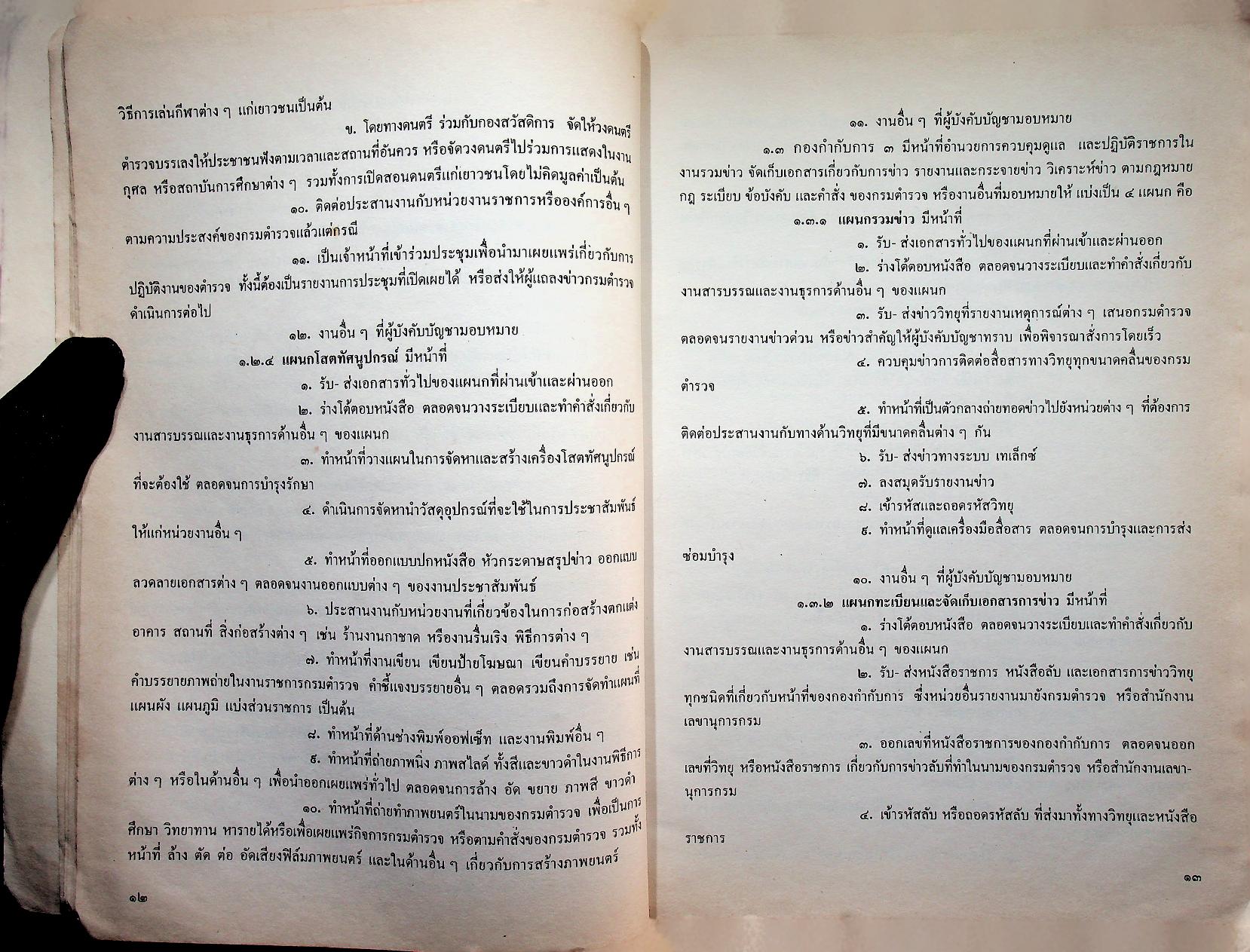 ระเบียบกรมตำรวจ ว่าด้วยกำหนดหน้าที่การงานในราชการกรมตำรวจ พ.ศ. ๒๕๓๒