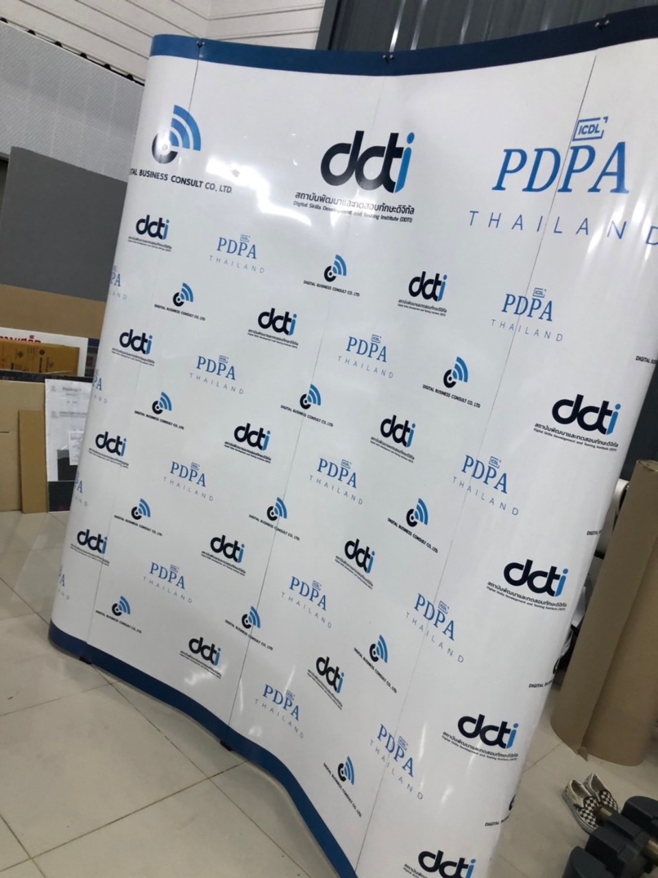 งานป้ายชุดนิทรรศการ ป้ายPOPUP งานสถาบันพัฒนาและทดสอบทักษะดิจิทัล