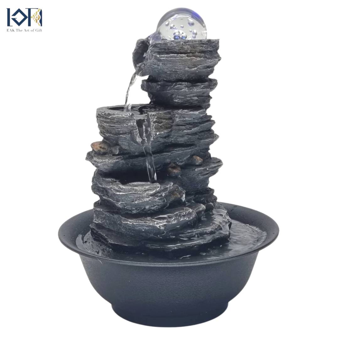 น้ำพุน้ำล้น รุ่นรหัส22077 น้ำตกตั้งโต๊ะ น้ำพุล้นแต่งบ้านเสริมฮวงจุ้ย น้ำพุตั้งโต๊ะทำงานร้านค้า