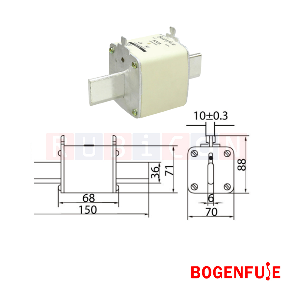 BOGENFUSE NH3 315A 500V ฟิวส์ใบมีด LOW-VOLTAGE HRC FUSE WITH DUAL INDICATOR (LV HRC FUSE NH FUSE LINK)