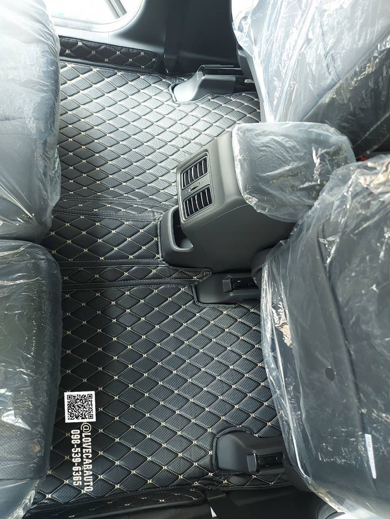 พรมปูพื้นรถยนต์ Honda HR-V 2023 พรม6D สีดำด้ายทอง ลายเคฟล่า