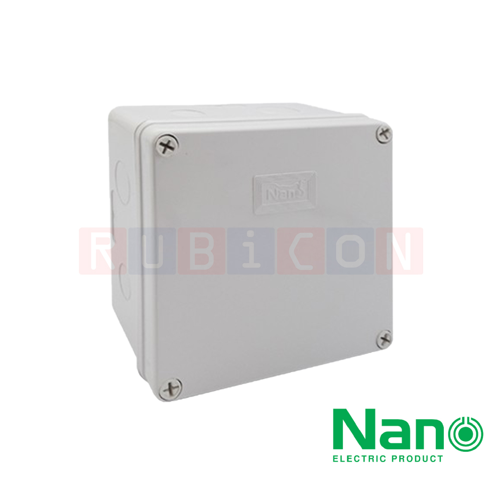 NANO-204W กล่องพลาสติกกันน้ำ สีขาว ขนาด 6x6x3.3" (49x49x82.50 mm.)