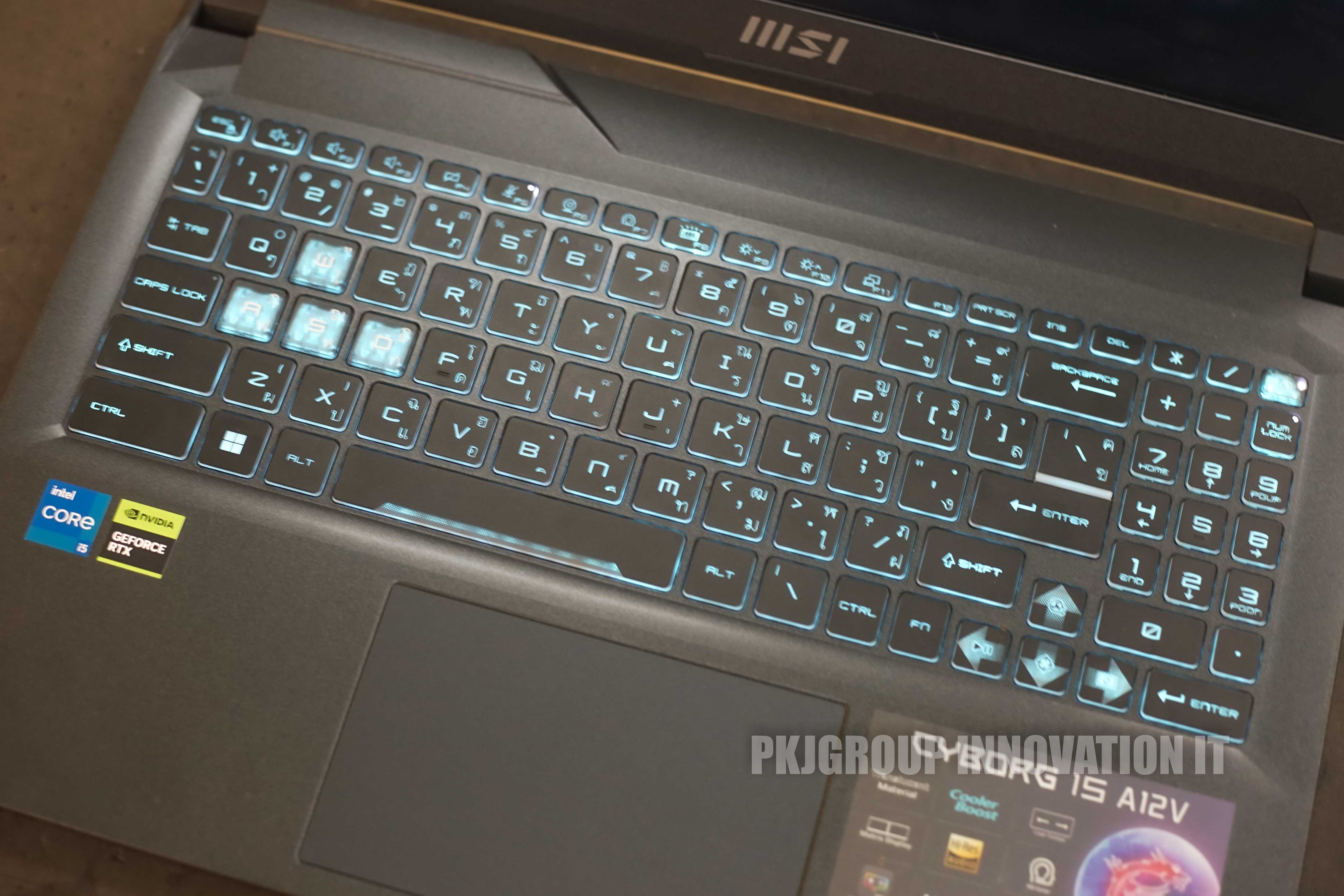โน๊ตบุ๊คเล่นเกมมือสอง MSI CYBORG A12VF-013TH i5-12500H RAM 16 GB RTX4060