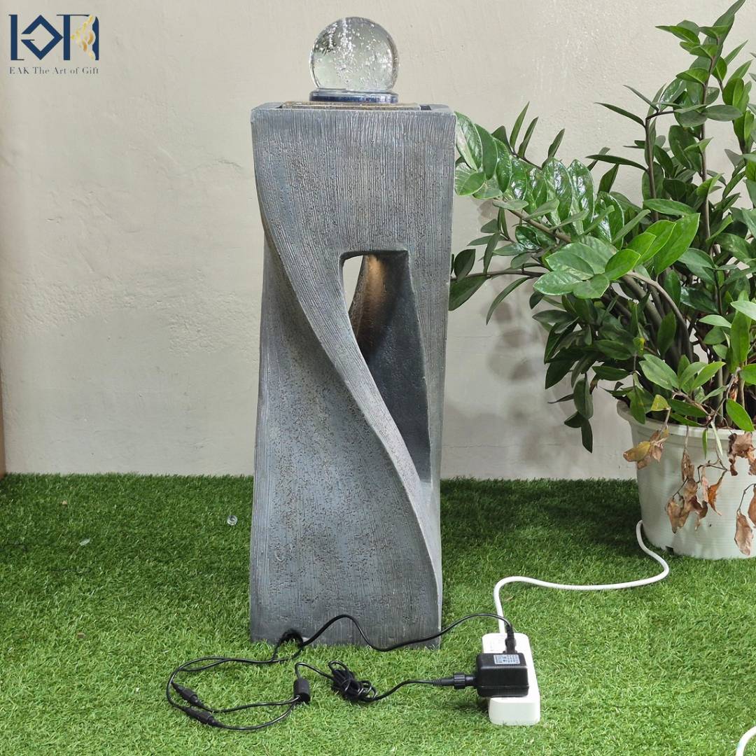 น้ำพุฮวงจุ้ย น้ำล้นแต่งบ้าน รุ่นรหัส3063 น้ำพุตั้งพื้นเสริมฮวงจุ้ย น้ำตกจำลองวางหน้าบ้าน น้ำผุดน้ำพุน้ำล้น