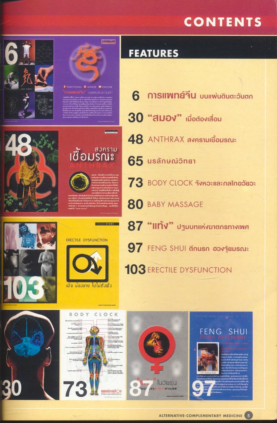 แพทย์ทางเลือก ALTERNATIVE-COMPLEMENTARY MEDICINE : SPECIAL REPORT SEX สุขภาพและการบำบัด พร้อมรายงานสถานการณ์การทำแท้งของวัยรุ่นไทย
