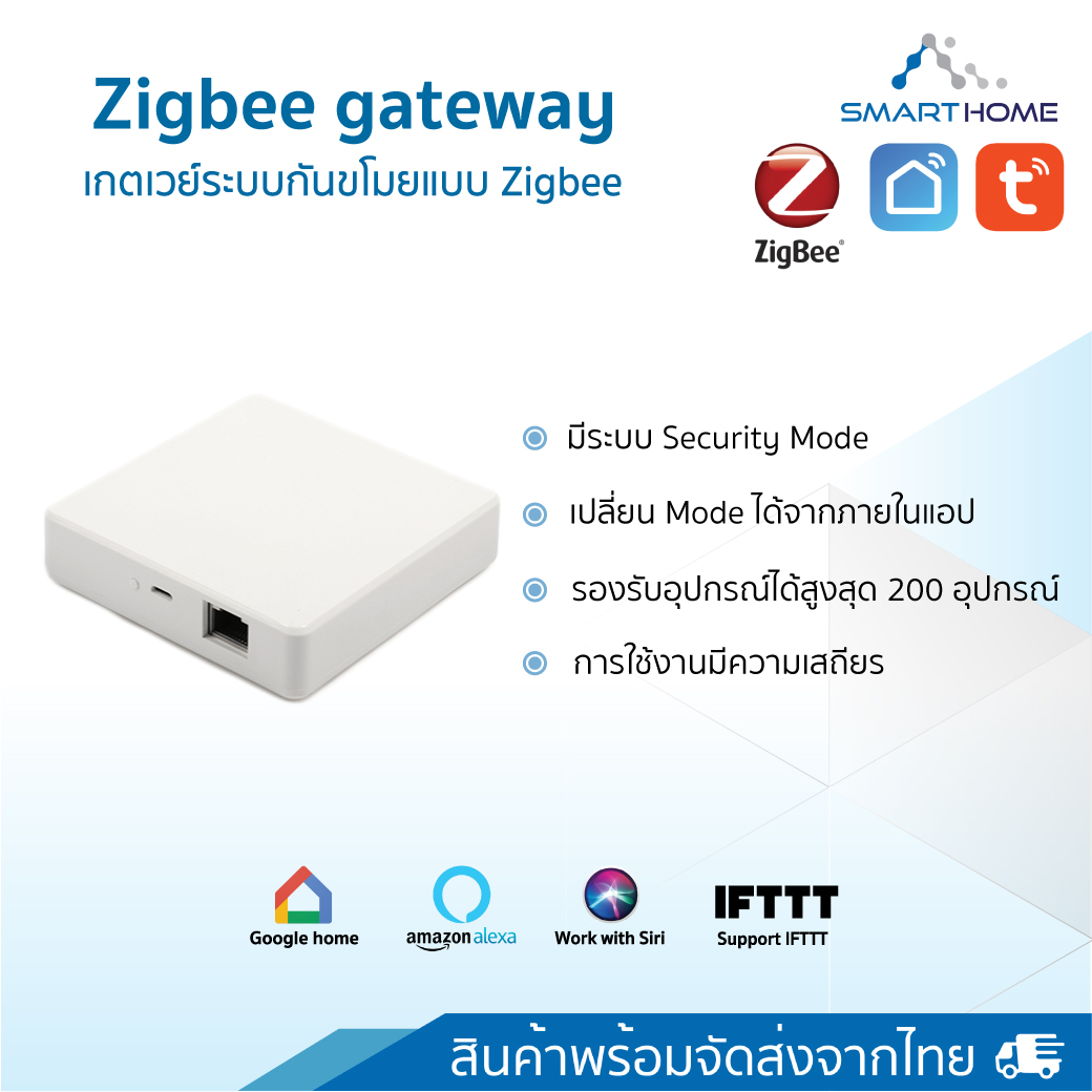 Gateway Zigbee Security อุปกรณ์รักษาความปลอดภัยครบวงจร (แบบแยกชิ้น) สั่งงานผ่านแอพ Smartlife tuya