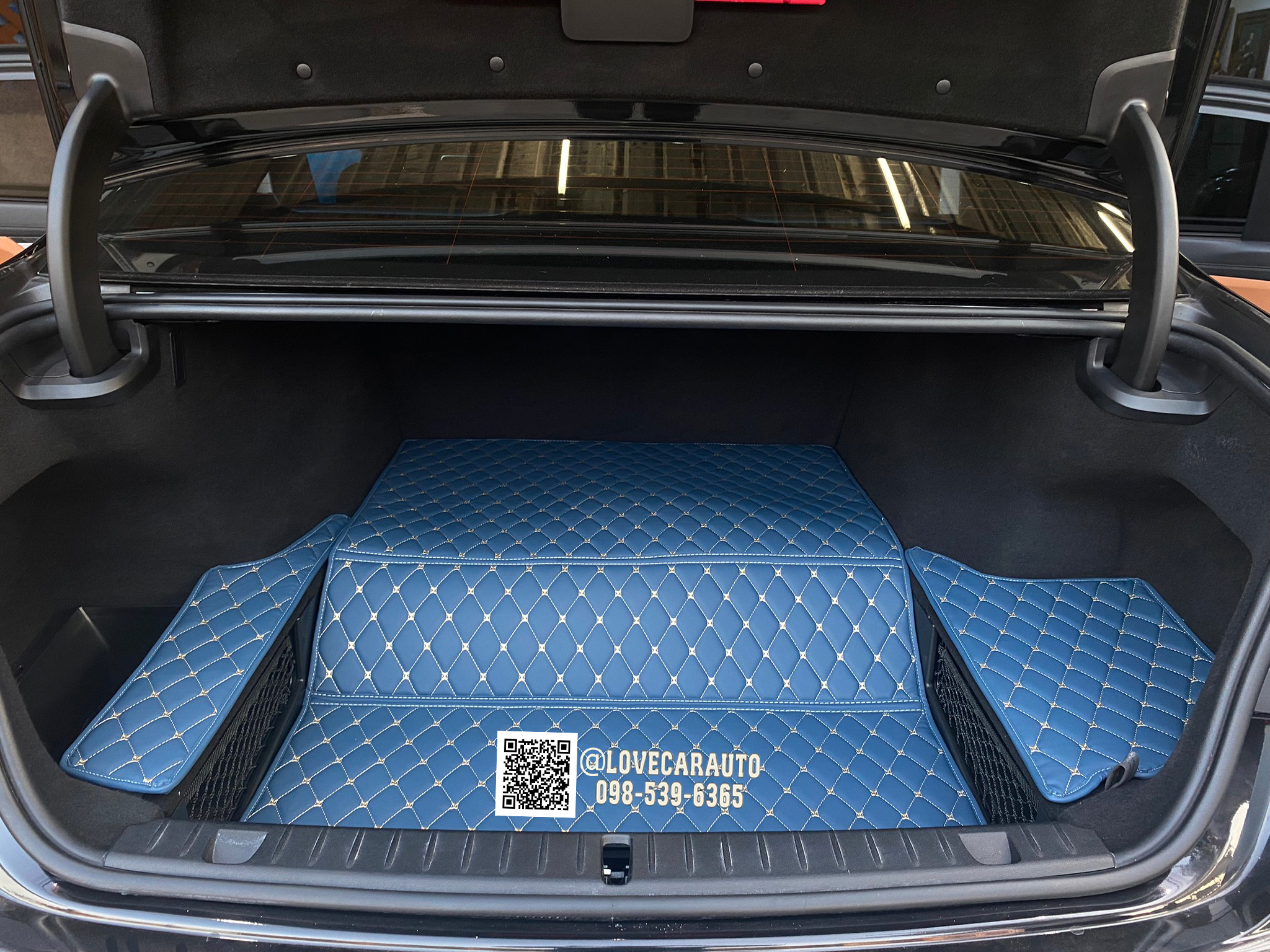 พรมปูพื้นรถยนต์ 6D Bmw 740LE G12 สีน้ำเงิน