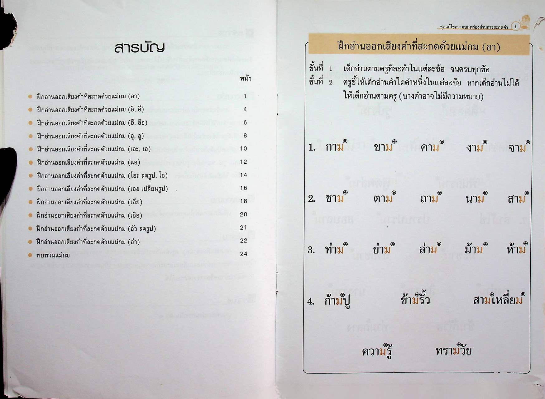 ชุดแก้ไขความบกพร่องด้านการสะกดคำ ชุดที่ ๓ ตัวสะกด แม่กม
