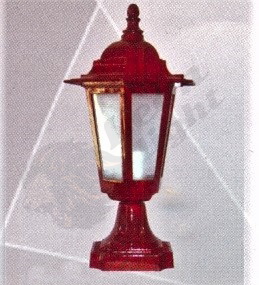G-1-P01-W โคมไฟหัวเสา โครงหกเหลี่ยม สีลายไม้