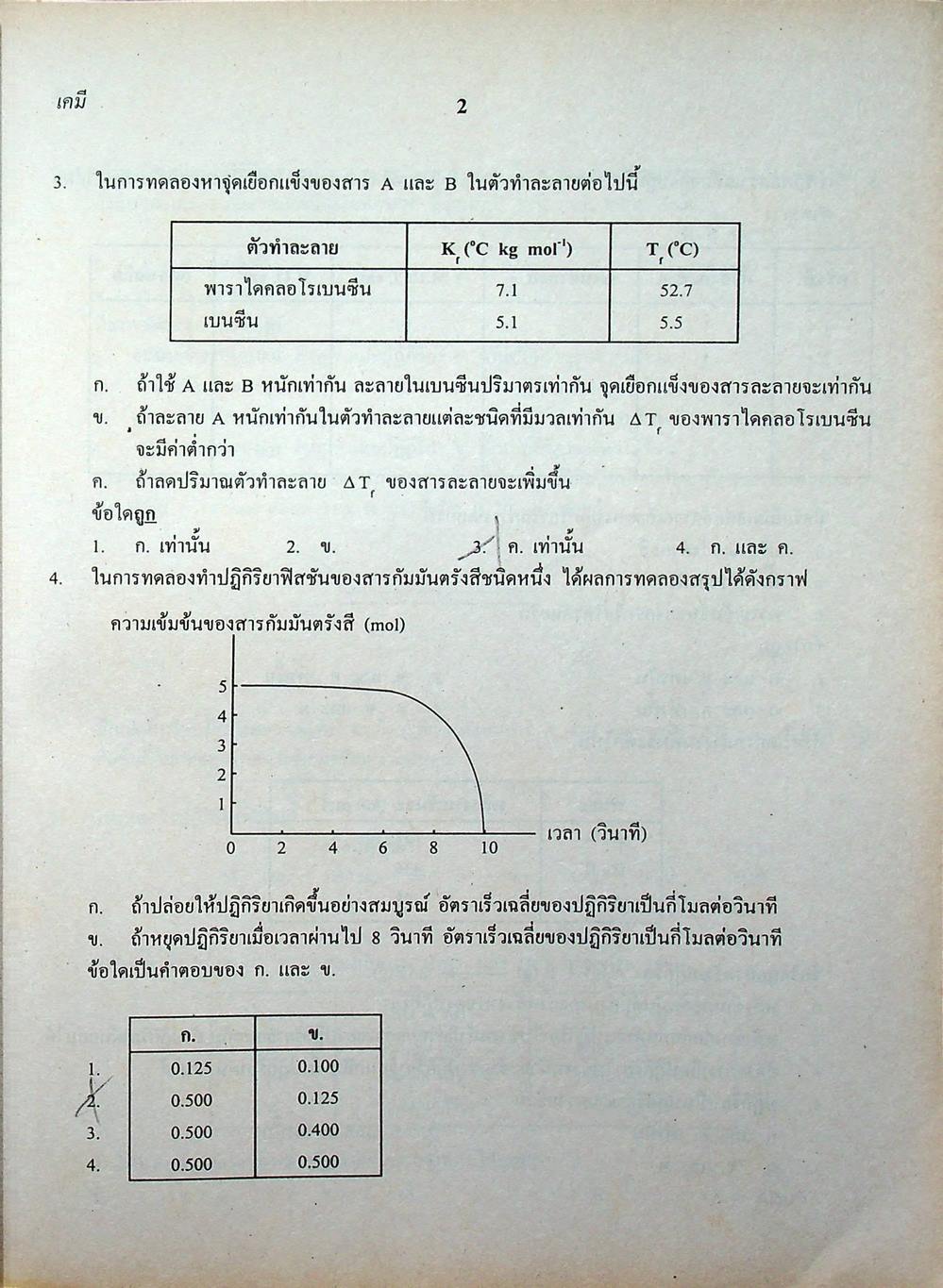 เฉลยข้อสอบเข้ามหาวิทยาลัย รวม 10 พ.ศ. เตรียม Ent'46 เคมี