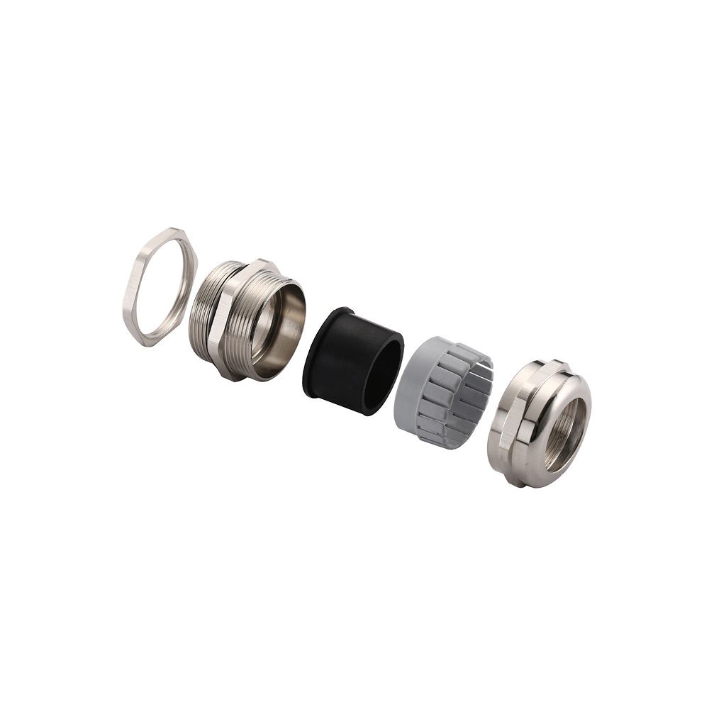 CGN-M32 เคเบิ้ลแกลน ทองเหลืองชุบนิกเกิล ( Nickle Plate Brass Cable Gland Selection Chart " M " Thread )