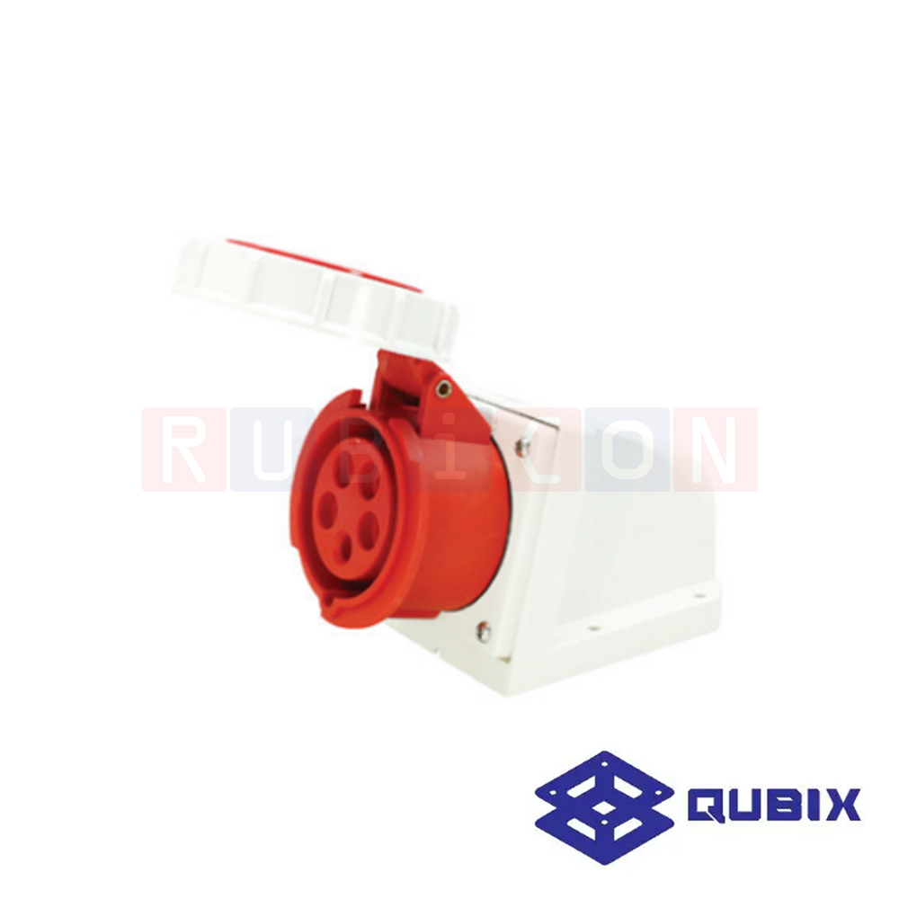 QUBIX AJ-1152 ปลั๊กพาวเวอร์ตัวเมียติดลอยกันน้ำ 5 ขา 3P+N+E 16A 220-415V 6H IP67