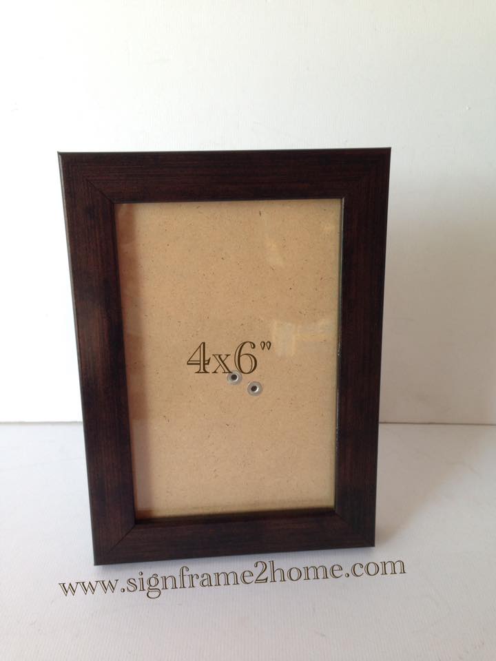 กรอบรูปสีโอ๊คน้ำตาลเรียบ หน้าไม้ 0.6" ขนาดกรอบ 4x6"