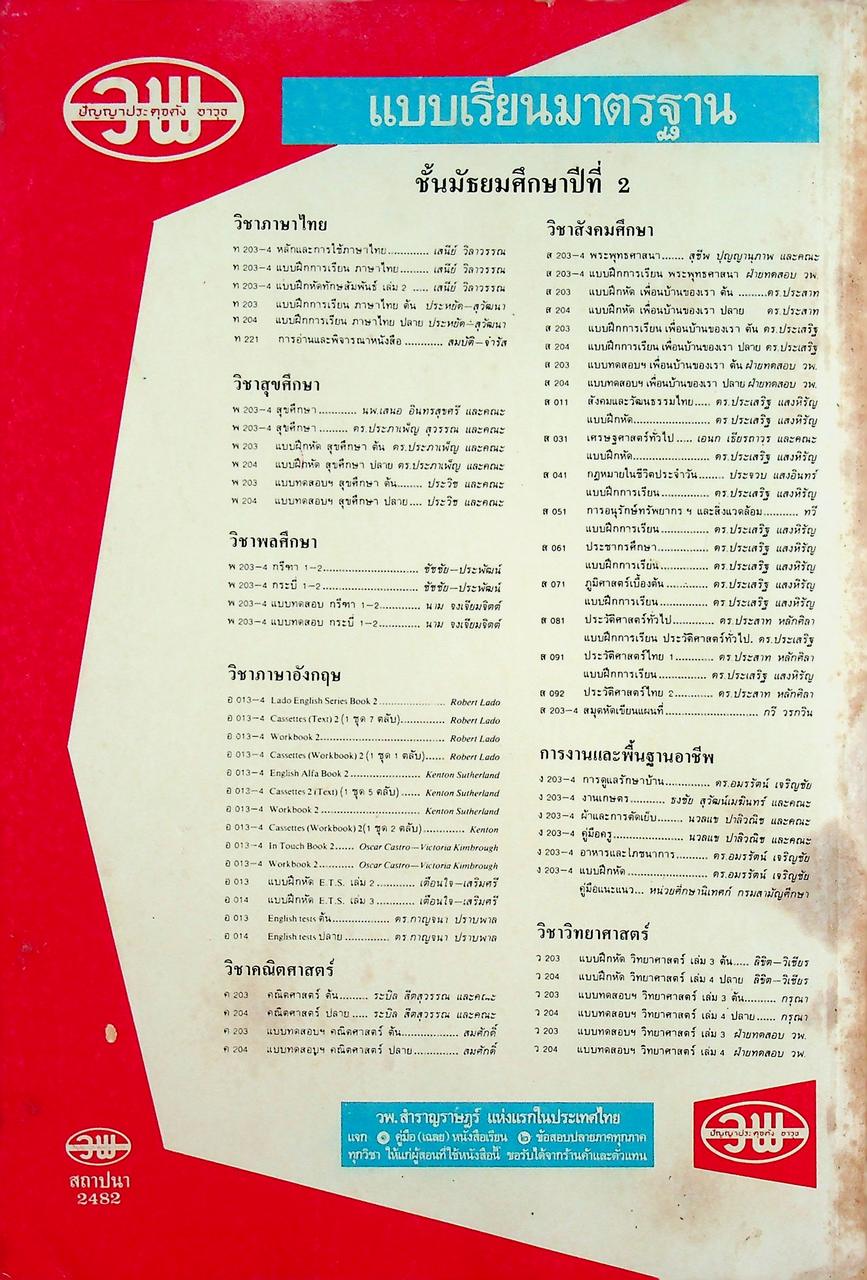 คู่มือครู-เฉลย แบบฝึกหัด ทักษสัมพันธ์ ตามแนวหนังสือเรียนภาษาไทยชุดทักษสัมพันธ์ เล่ม ๒ ชั้นมัธยมศึกษาปีที่ ๒