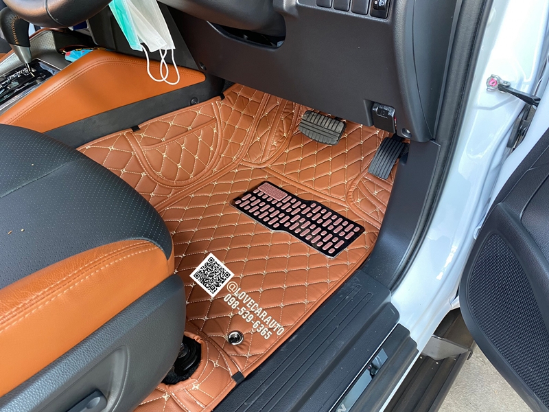 พรมปูพื้นรถยนต์6D Mitsubishi Triton Athlete 4Door 2023 สีน้ำตาลเข้ม