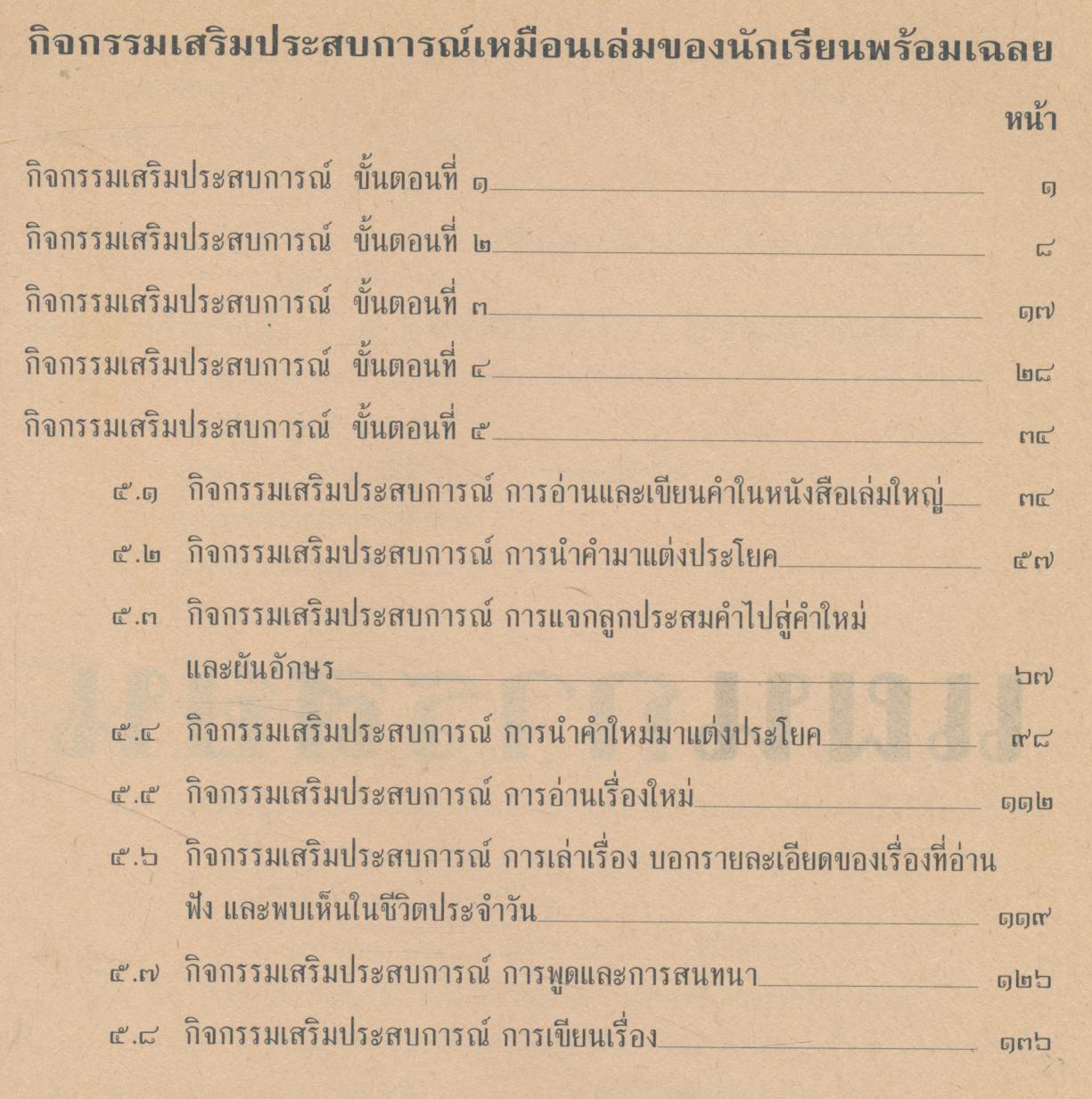 แผนการสอน บ้านของผม ชั้นประถมศึกษาปีที่ ๒ หนังสือภาษาไทยแบบมุ่งประสบการณ์ภาษา