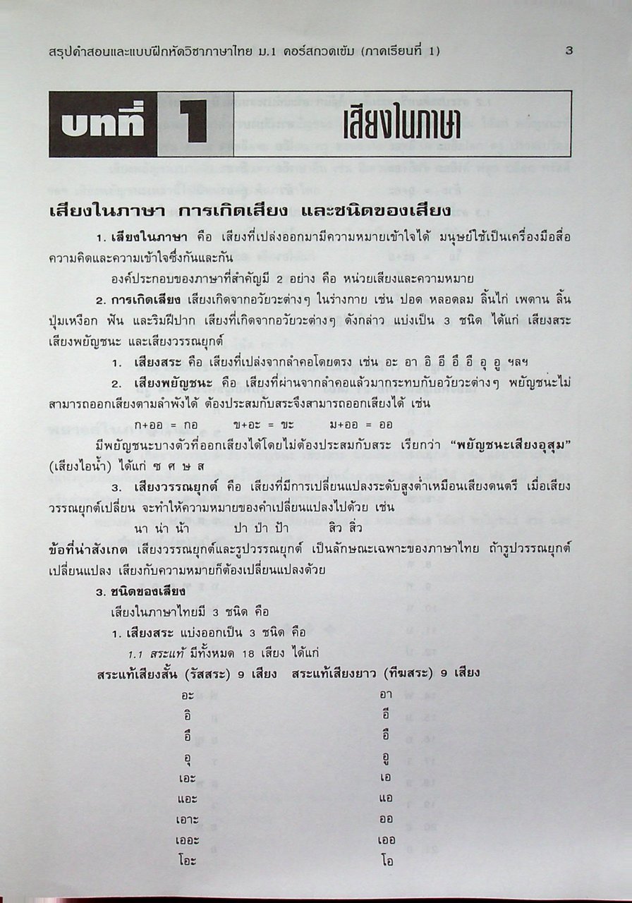 สรุปคำสอนและแบบฝึกหัด ภาษาไทย ม.1 คอร์สกวดเข้ม ภาคเรียนที่ 1