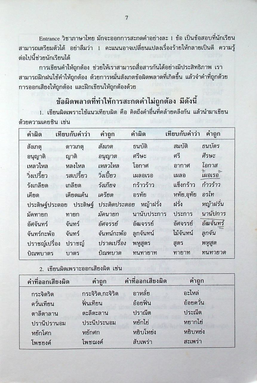 ภาษาไทยใช้ ENT หลักและการใช้ภาษาไทย