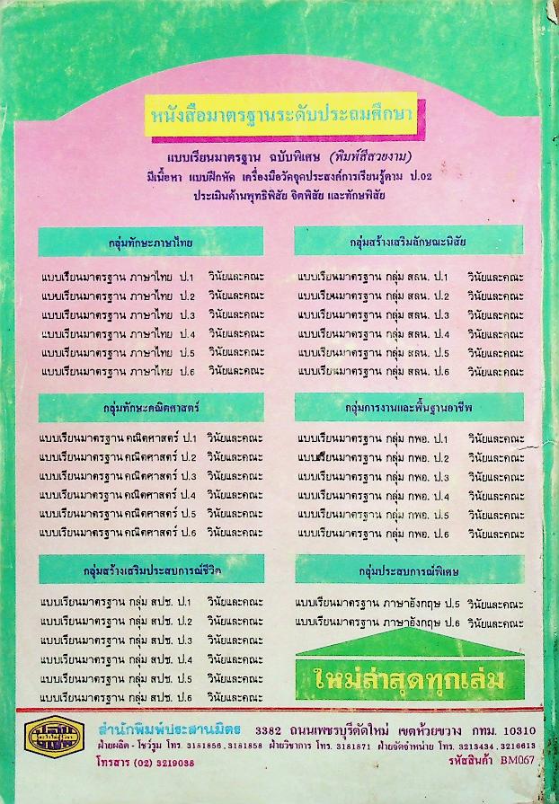 เฉลยสำหรับครูผู้สอน แบบเรียนมาตรฐาน ภาษาอังกฤษ ฉบับพิเศษ ชั้นประถมศึกษาปีที่ 6