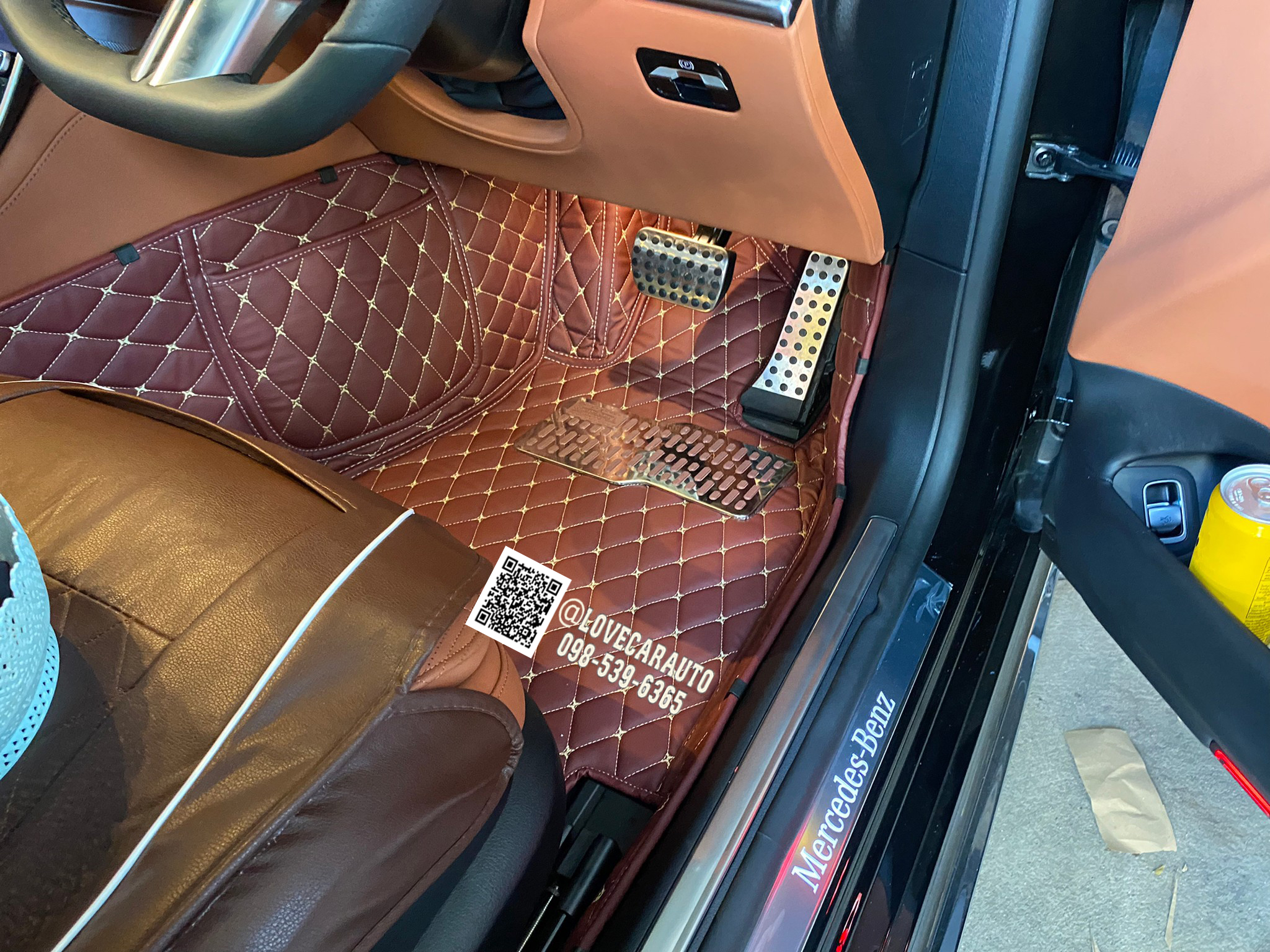 พรม6D Benz S580e W223 สีแดงเลือดหมู