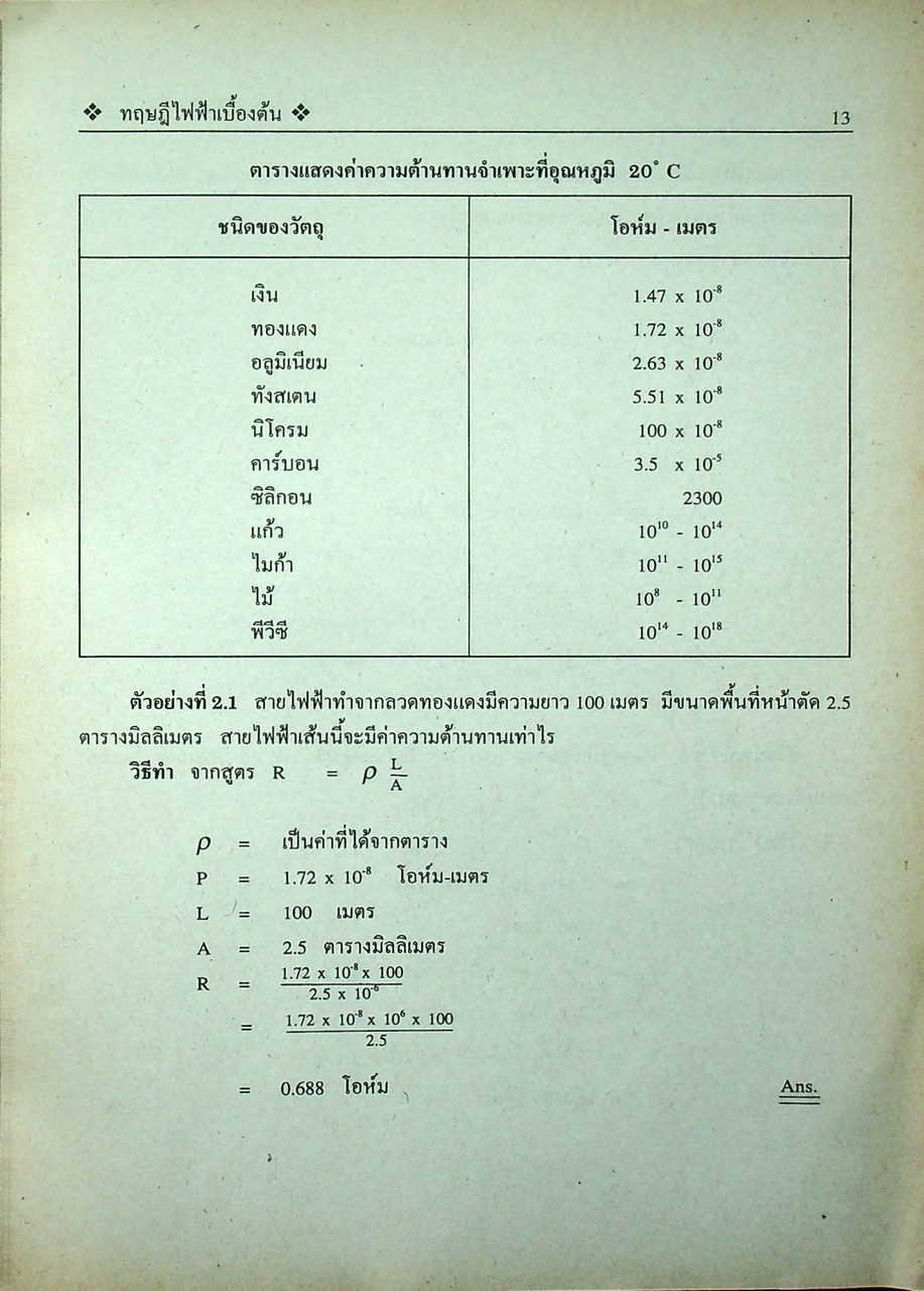 งานไฟฟ้าทั่วไป 21000010 ทฤษฎีไฟฟ้าเบื้องต้น 21000201