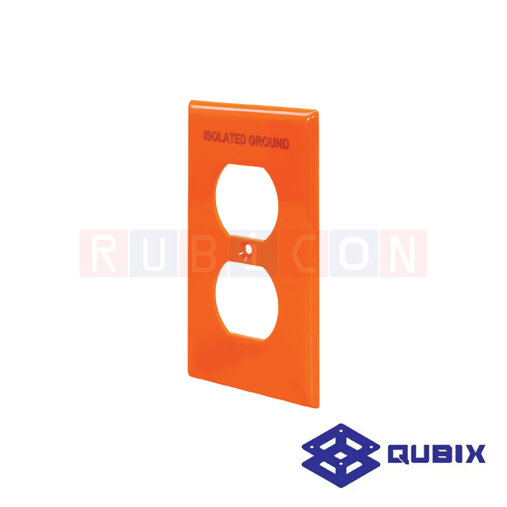 QUBIX F2132O ฝาพลาสติก ฝาปลั๊กคู่ สีส้ม (Orang) สำหรับสวิตช์/เต้ารับไฟฟ้า R270U, R826 (WALL PLATES)