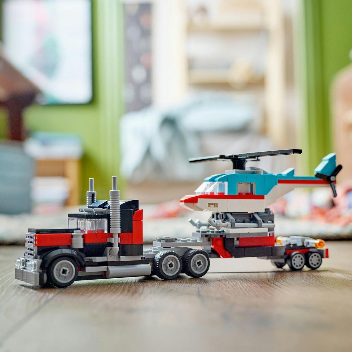 **MTS Toys**เลโก้ Lego 31146 Creator 3 in 1 : Flatbed Truck With Helicopter
