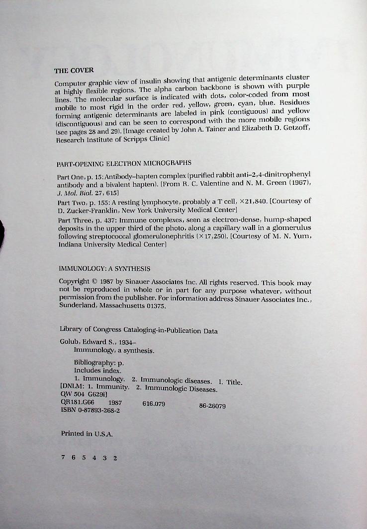 IMMUNOLOGY: A SYNTHESIS