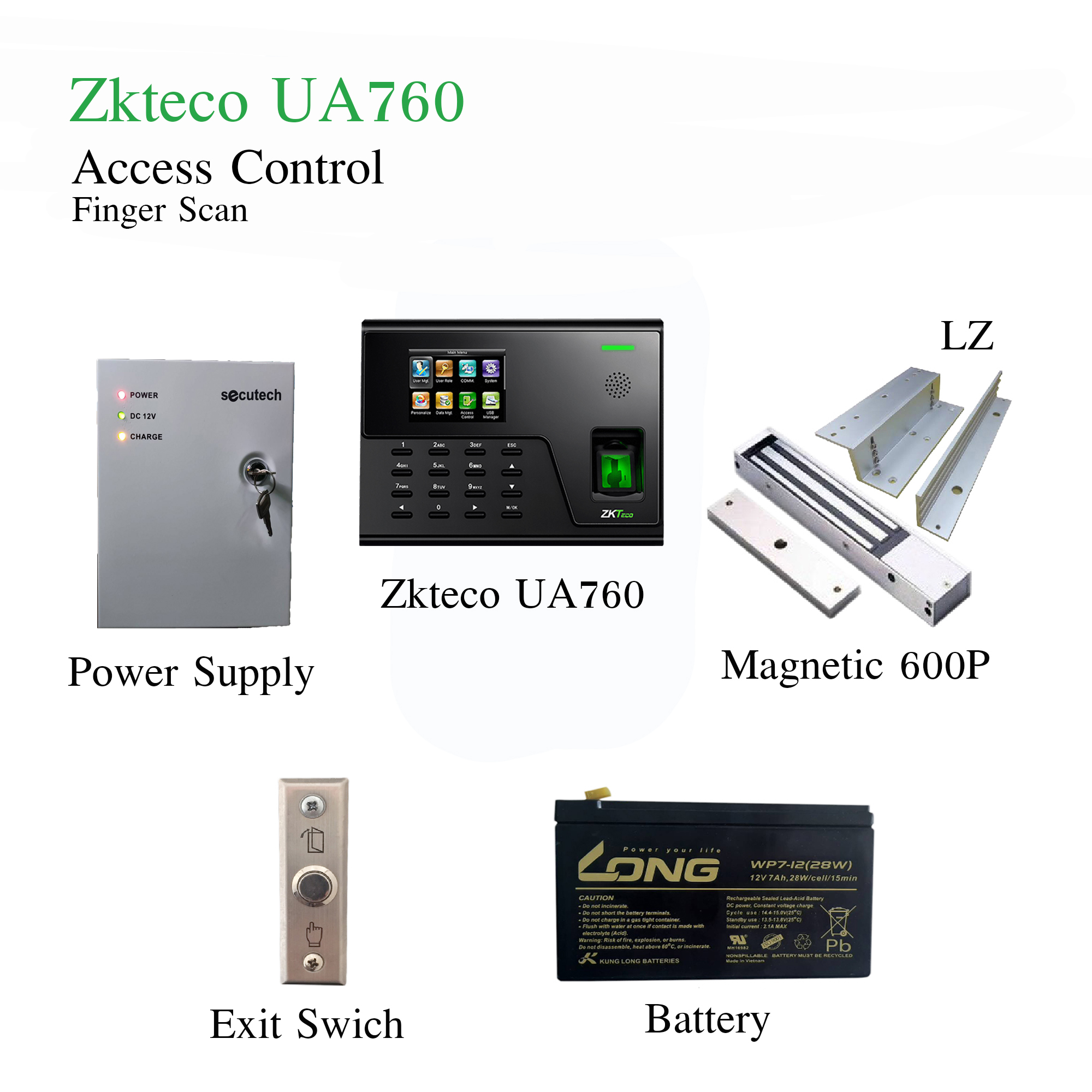 เครื่องสแกนลายนิ้วมือ Zkteco UA760