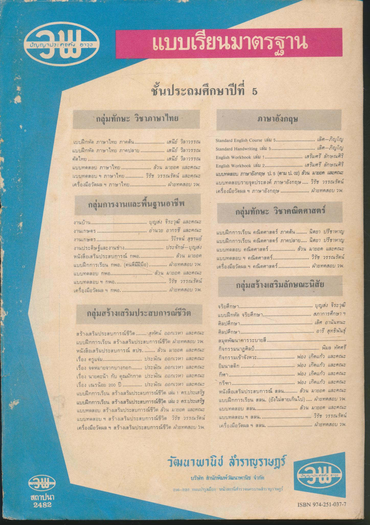 แบบประเมินผล ตามจุดประสงค์ ป.02 กลุ่มสร้างเสริมประสบการณ์ชีวิต ชั้นประถมศึกษาปีที่ 5