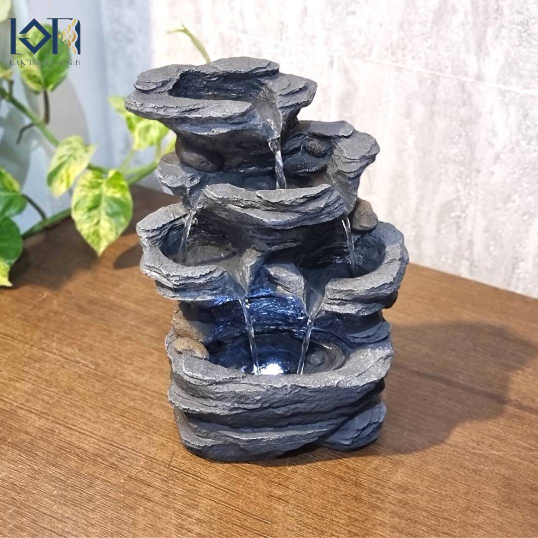 น้ำล้นตั้งโต๊ะ รุ่นมงคลฮวงจุ้ย21021 น้ำพุตั้งโต๊ะเสริมฮวงจุ้ย น้ำพุล้นแต่งบ้าน ความหมายดี