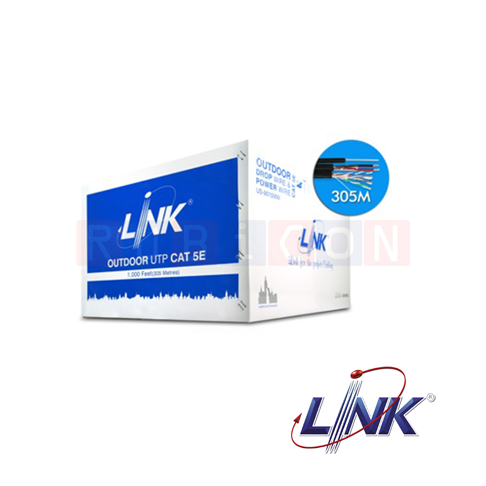 CAT5E UTP,PE OUTDOOR w/DROPWIRE & POWER WIRE (Box/100M) LINK
