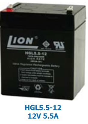 แบตเตอรี่แห้ง 12v 5.5ah LION (HGL12V-5.5AH)